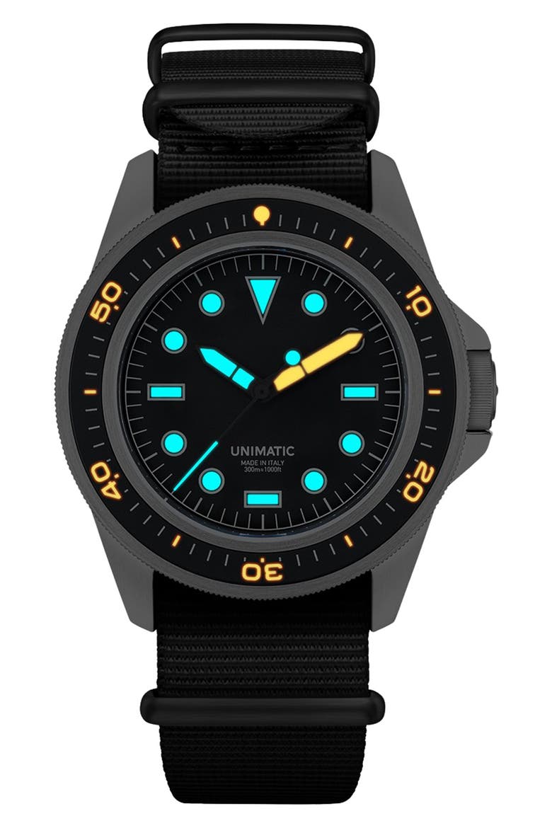 ProDiver Modello Uno U1-PD3-OR Automatic NATO Strap Watch, 41.5mm, Alternate, color, ORANGE
