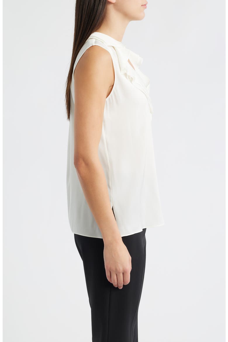 Kali Ruffle Sleeveless Stretch Silk Top, Alternate, color, IVORY