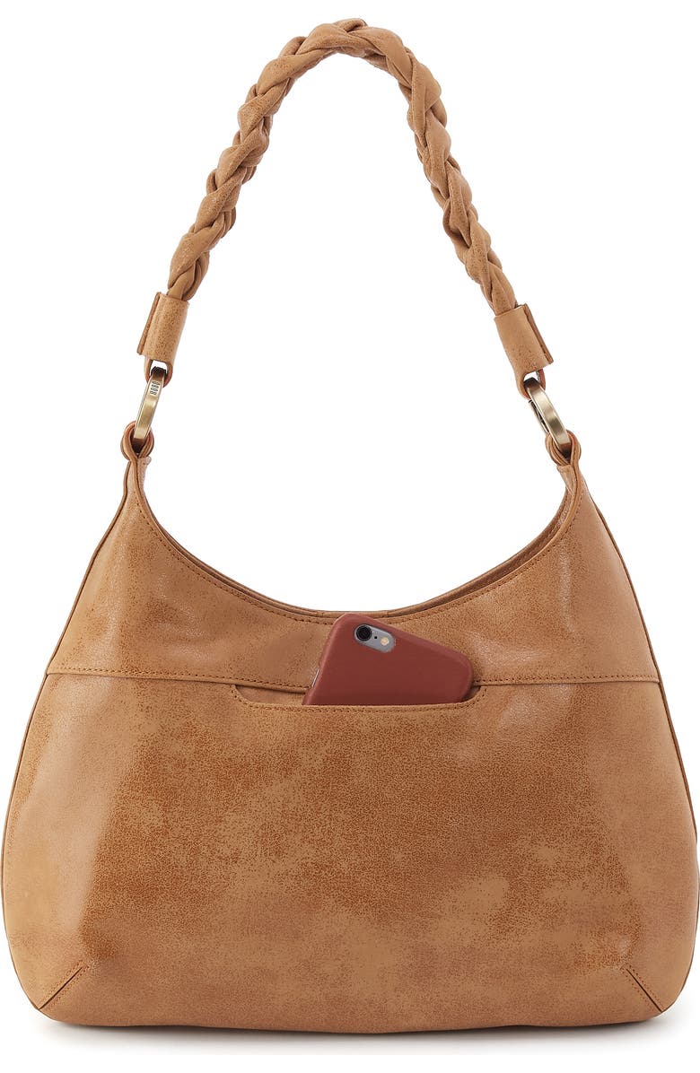 HOBO Madison Leather Shoulder Bag, Alternate, color, Whiskey