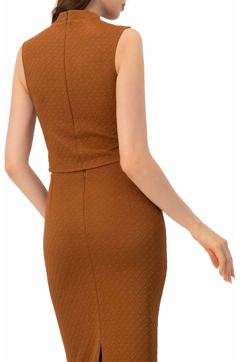 Knit Sleeveless Crop Top, Alternate, color, Brown