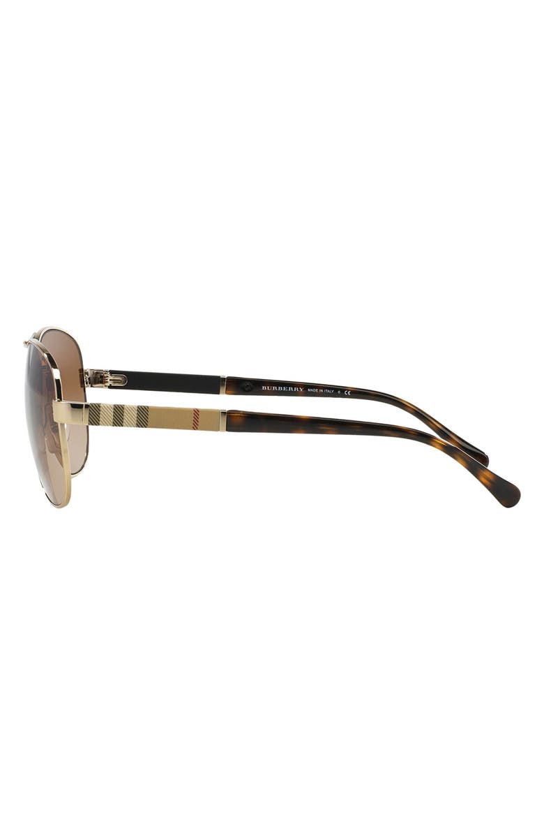 Burberry 59mm Aviator Sunglasses, Alternate, color, Matte Gold