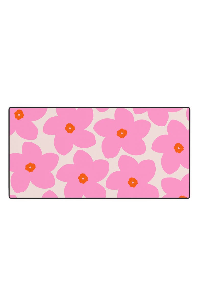 Deny Designs Retro Flower Desk Mat, Main, color, Pink/Orange