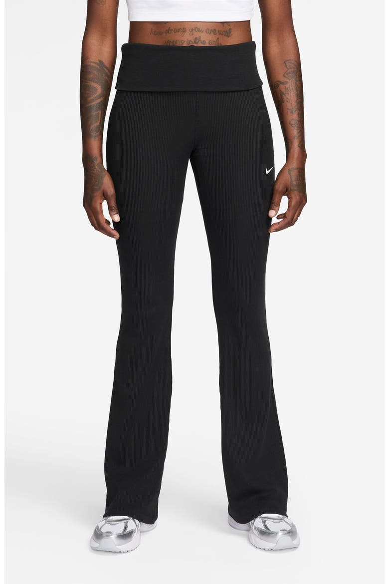 Chill Rib Knit Pants, Main, color, BLACK/ SAIL