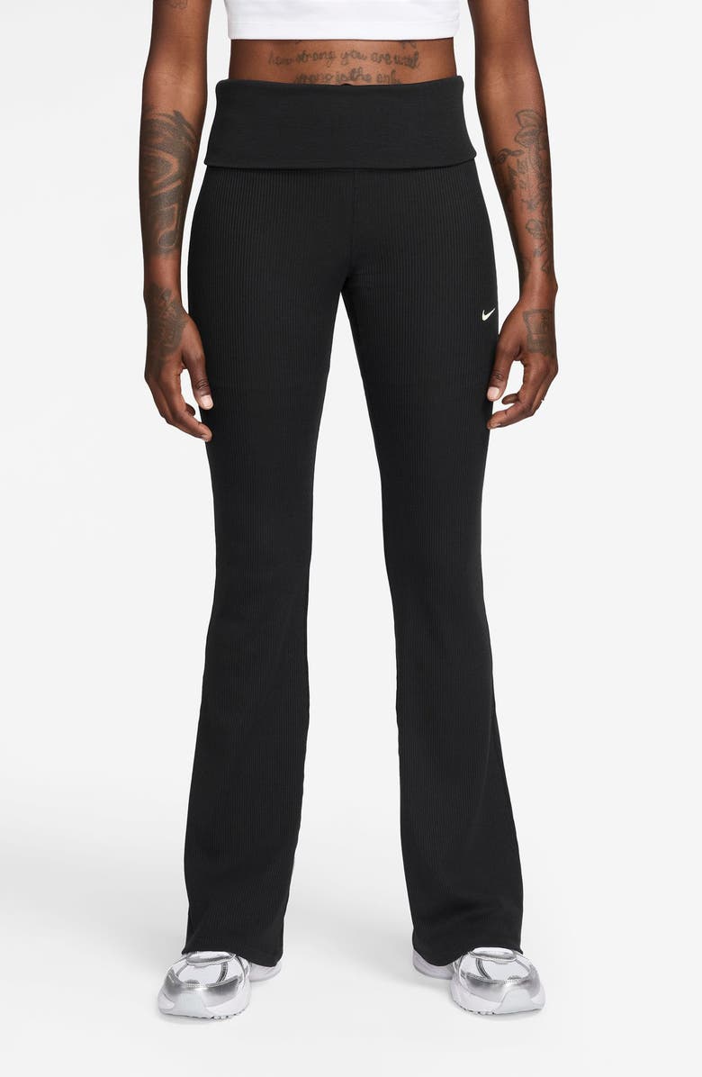 Nike Chill Rib Knit Pants, Main, color, Black/ Sail