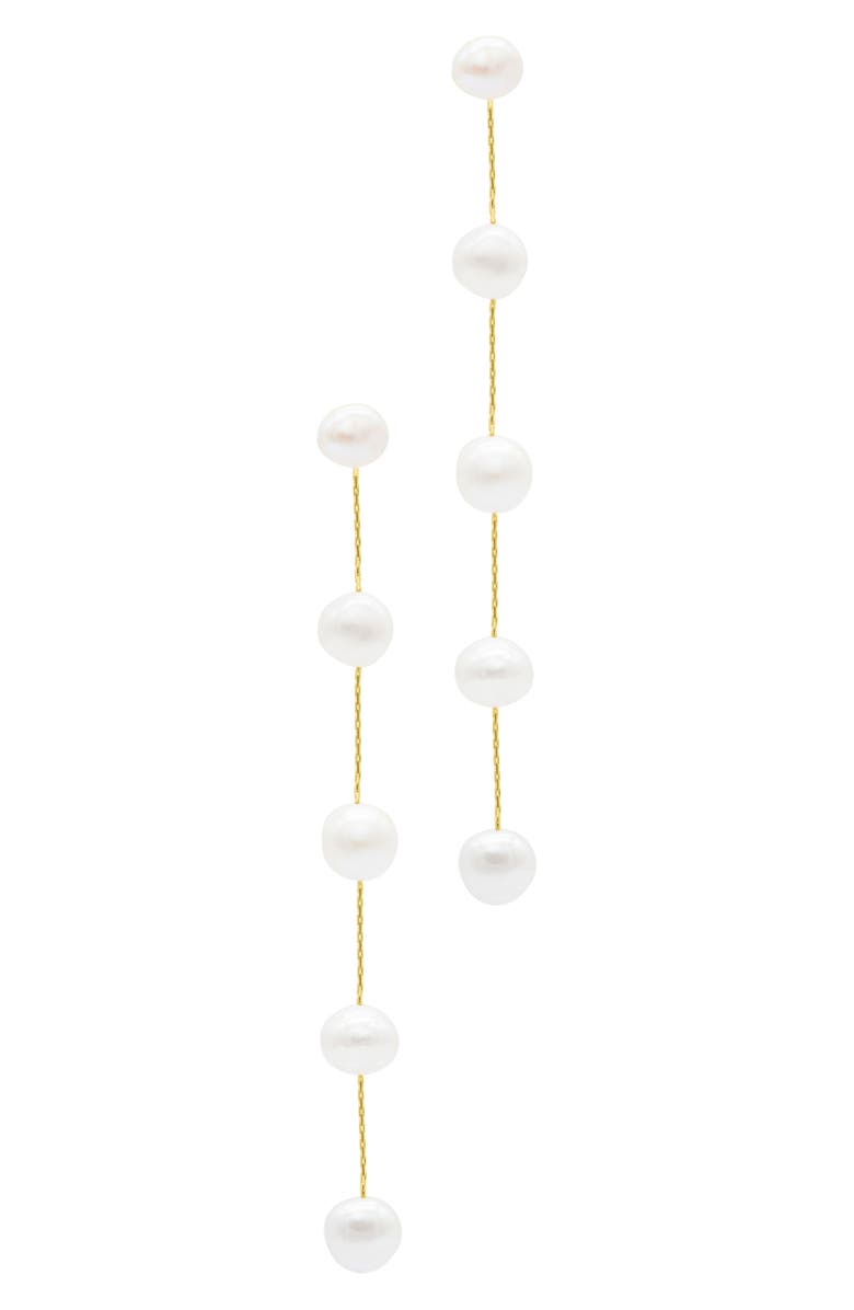 Adornia Freshwater Pearl Linear Drop Earrings, Alternate, color, 