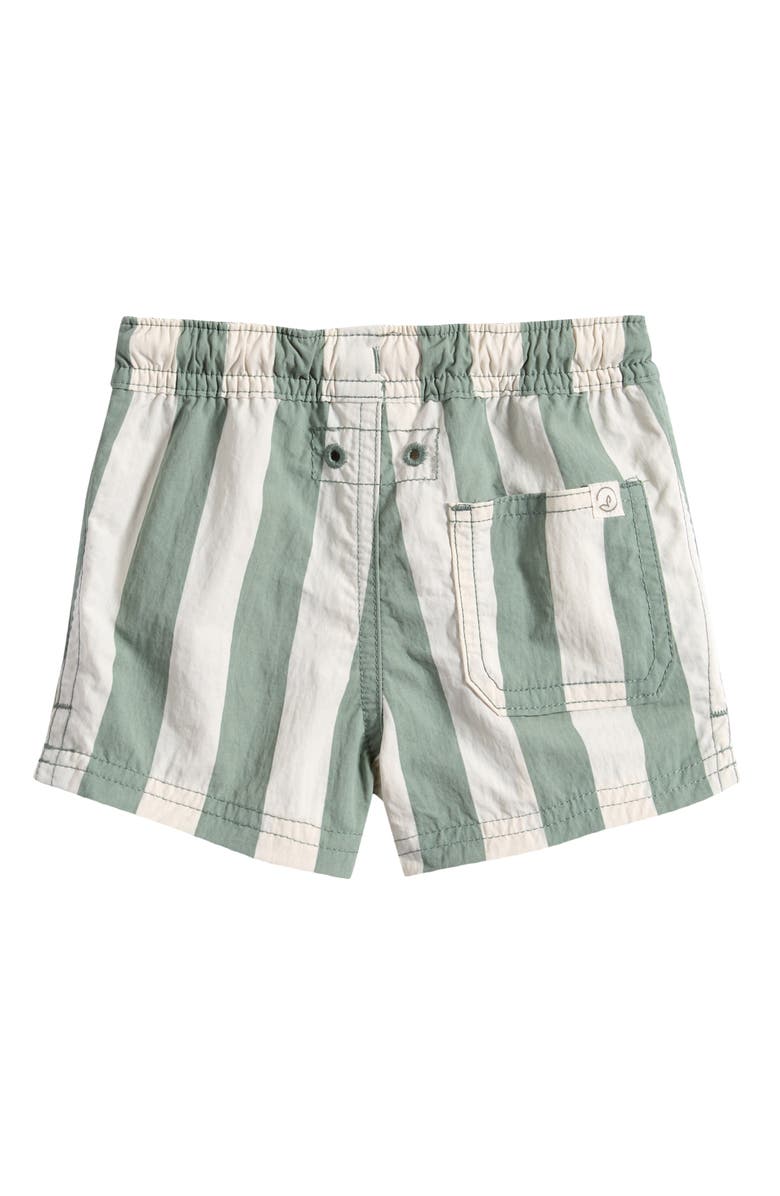 Little Planet Stripe Swim Trunks, Alternate, color, Green Striped