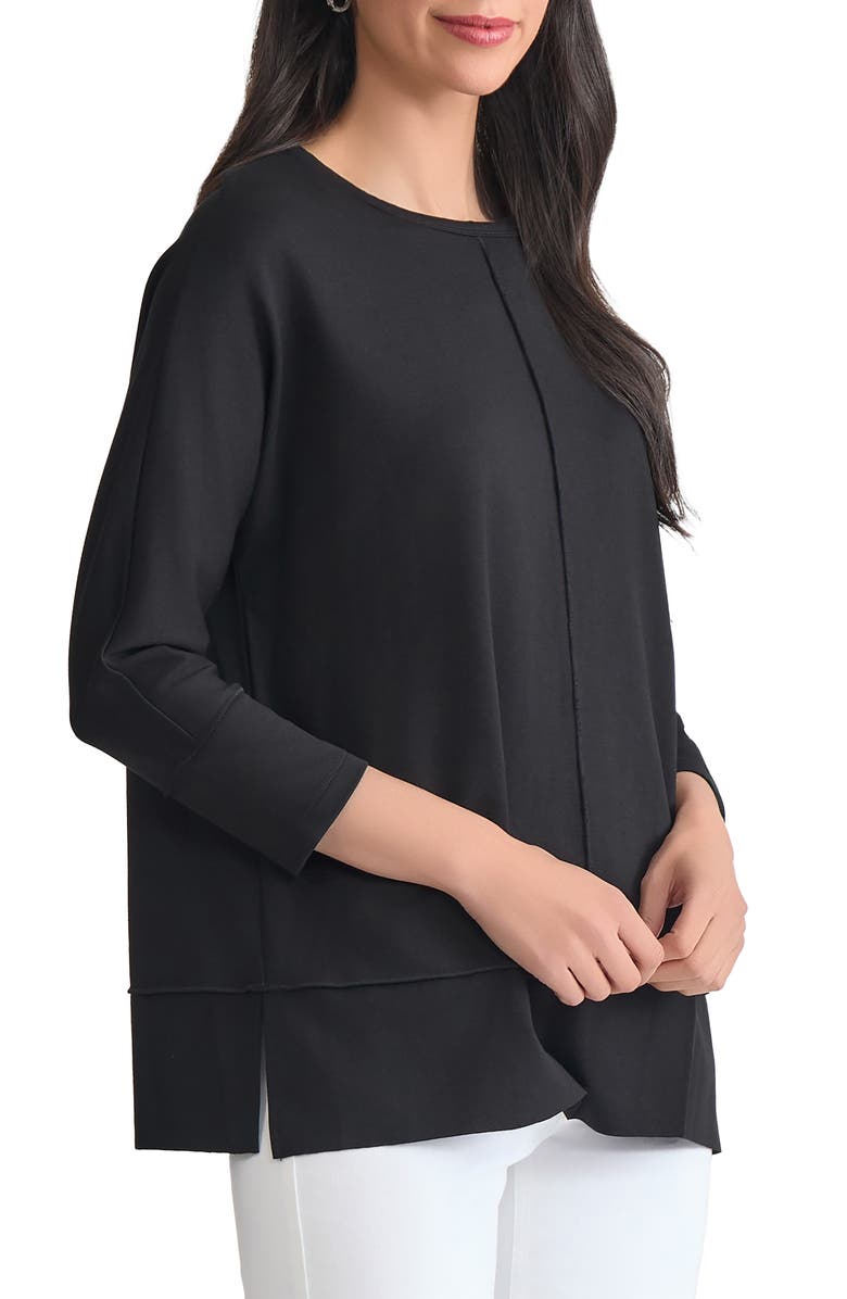 Jones New York Serenity Three Quarter Sleeve Knit Top, Alternate, color, Jones Black
