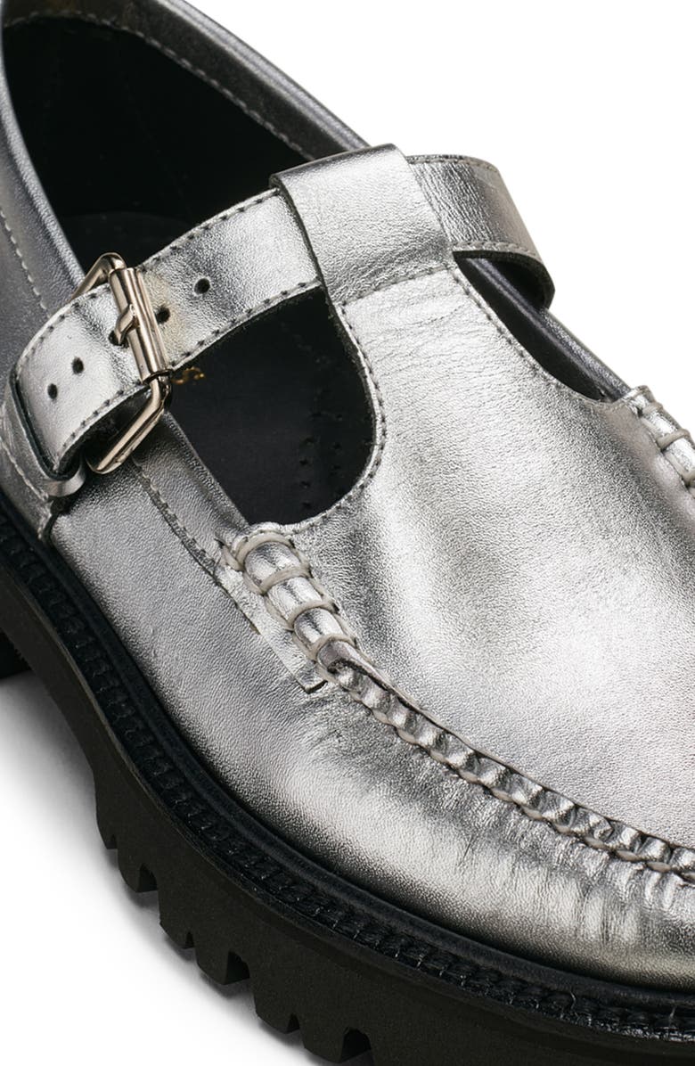 G.H.BASS Weejuns<sup>®</sup> Mary Jane Moc Toe Lug Sole Loafer, Alternate, color, Silver