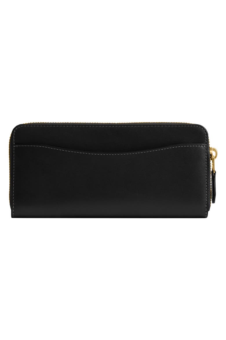 Refined Calf Leather New York Zip Wallet, Alternate, color, BLACK