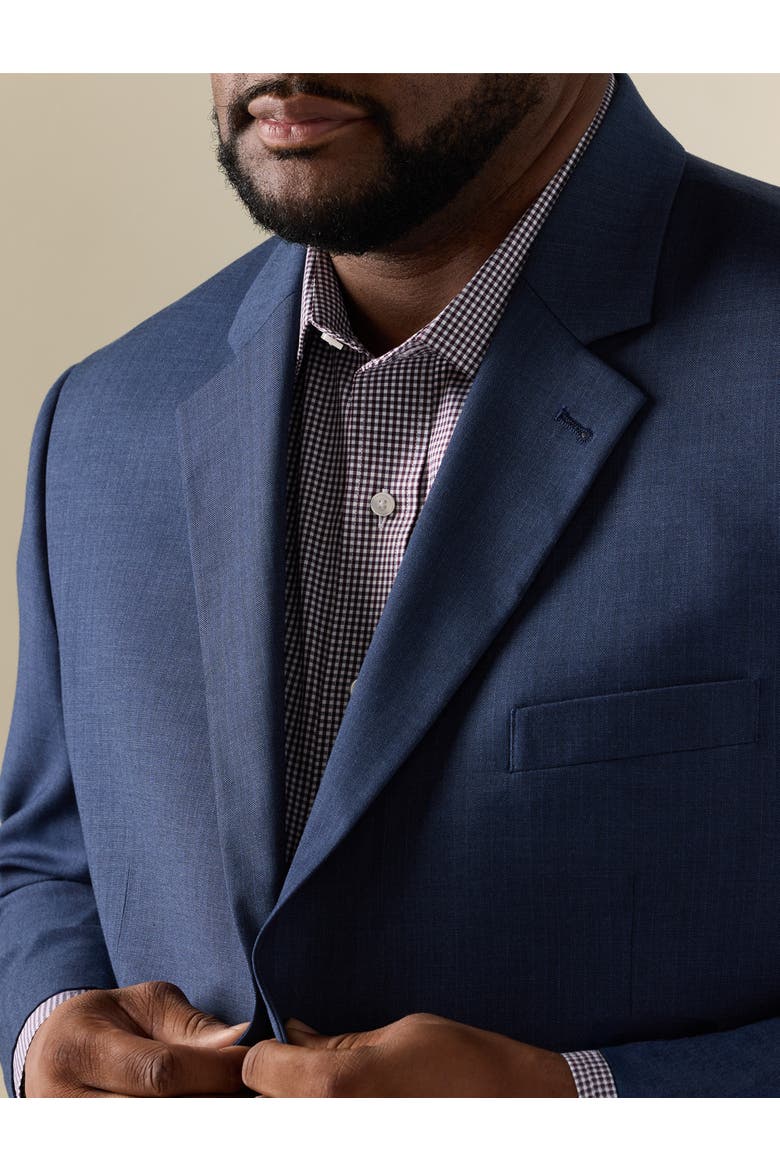 Big & Tall Jacket Relaxer Herringbone Pinstripe Suit Jacket, Alternate, color, BLUE