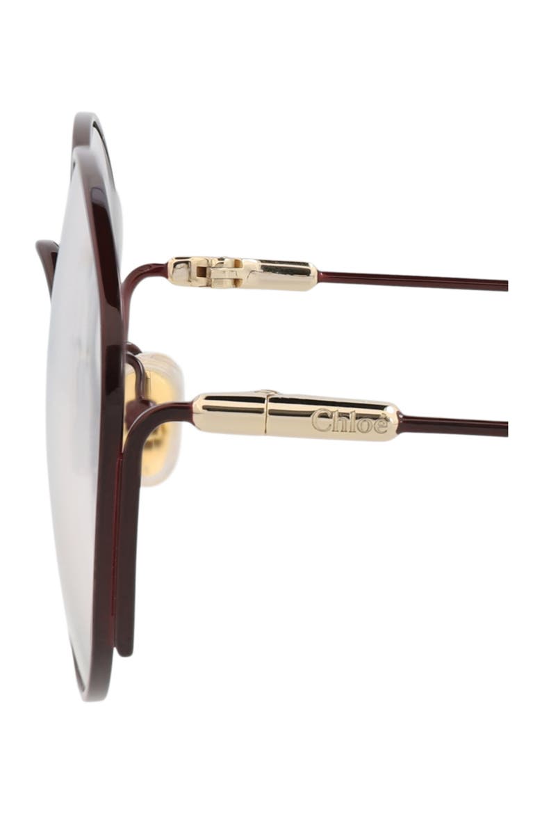 57mm Round Sunglasses, Alternate, color, BURGUNDY BURGUNDY TRANSPARENT
