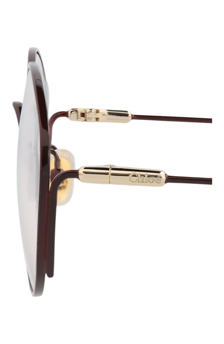 Chloé 57mm Round Sunglasses, Alternate, color, Burgundy Burgundy Transparent