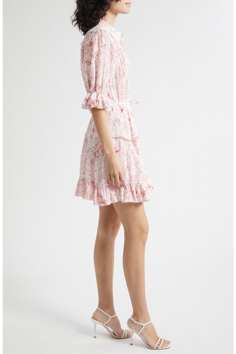 Gwendoline Garden Doodle Shirtdress, Alternate, color, WHITE/ GOJI BERRY