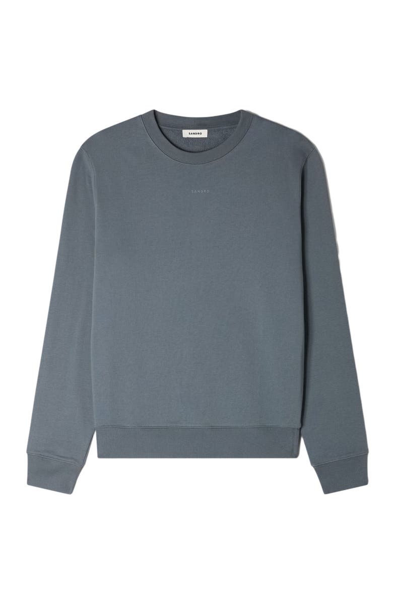 SANDRO Logo sweatshirt, Alternate, color, Grey / Blu