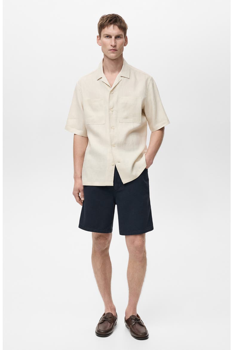 Drawstring Waist Denim Shorts, Alternate, color, DARK NAVY
