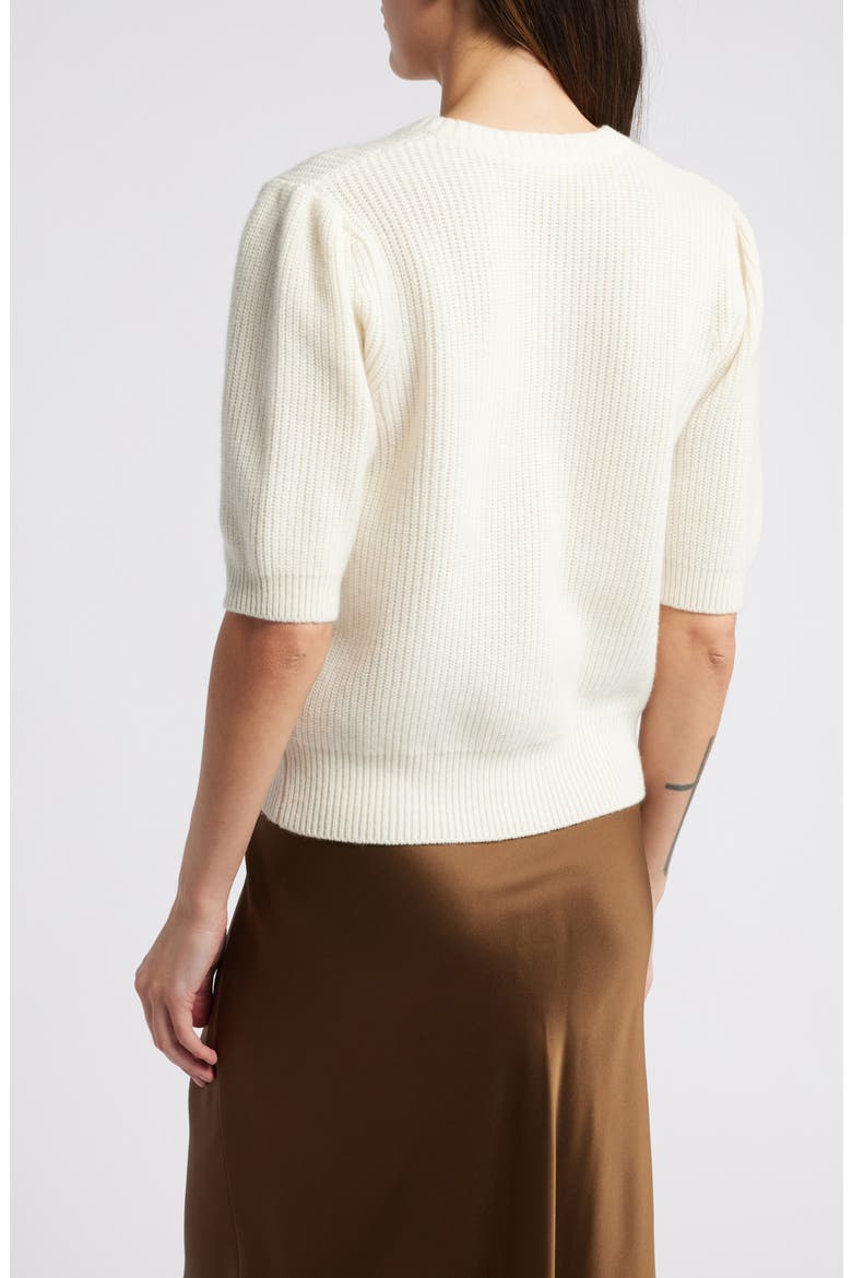 Shrunken Rib Wool & Cashmere Cardigan, Alternate, color, CREAM