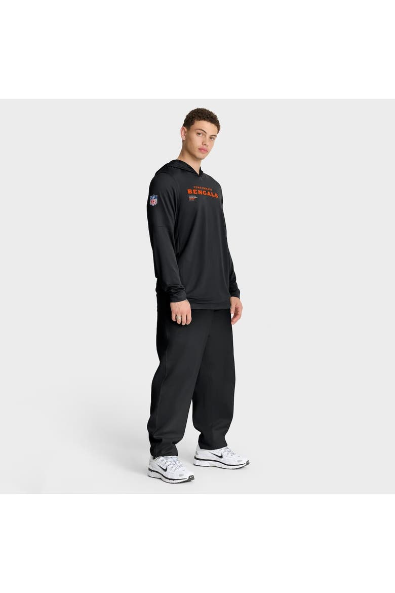 Men's Nike Black Cincinnati Bengals Sideline Pure Fury Performance Long Sleeve Hoodie T-Shirt, Alternate, color, Black