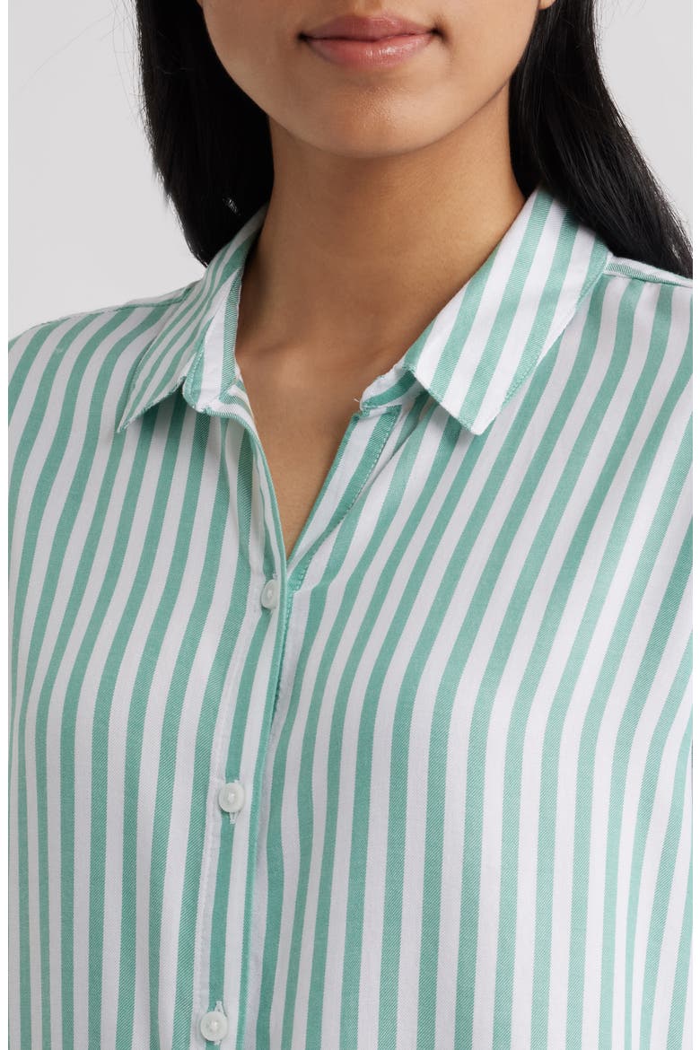 Kenzie Stripe Short Sleeve Button-Up Shirt, Alternate, color, LUCKY CLOVER