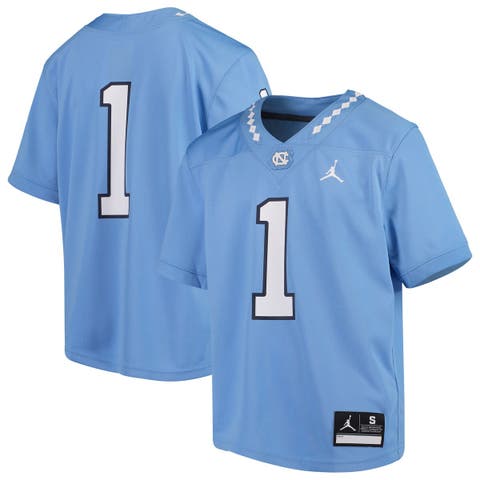 Youth Jordan Brand #1 Carolina Blue North Carolina Tar Heels Team Replica Football Jersey