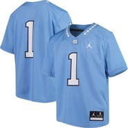 Jordan Brand Youth Jordan Brand #1 Carolina Blue North Carolina Tar Heels Team Replica Football Jersey