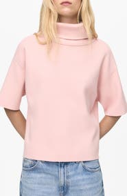 MANGO Short Sleeve Turtleneck Sweater