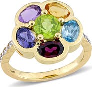 Julianna B. Multi-Gem & Diamond Floral Ring