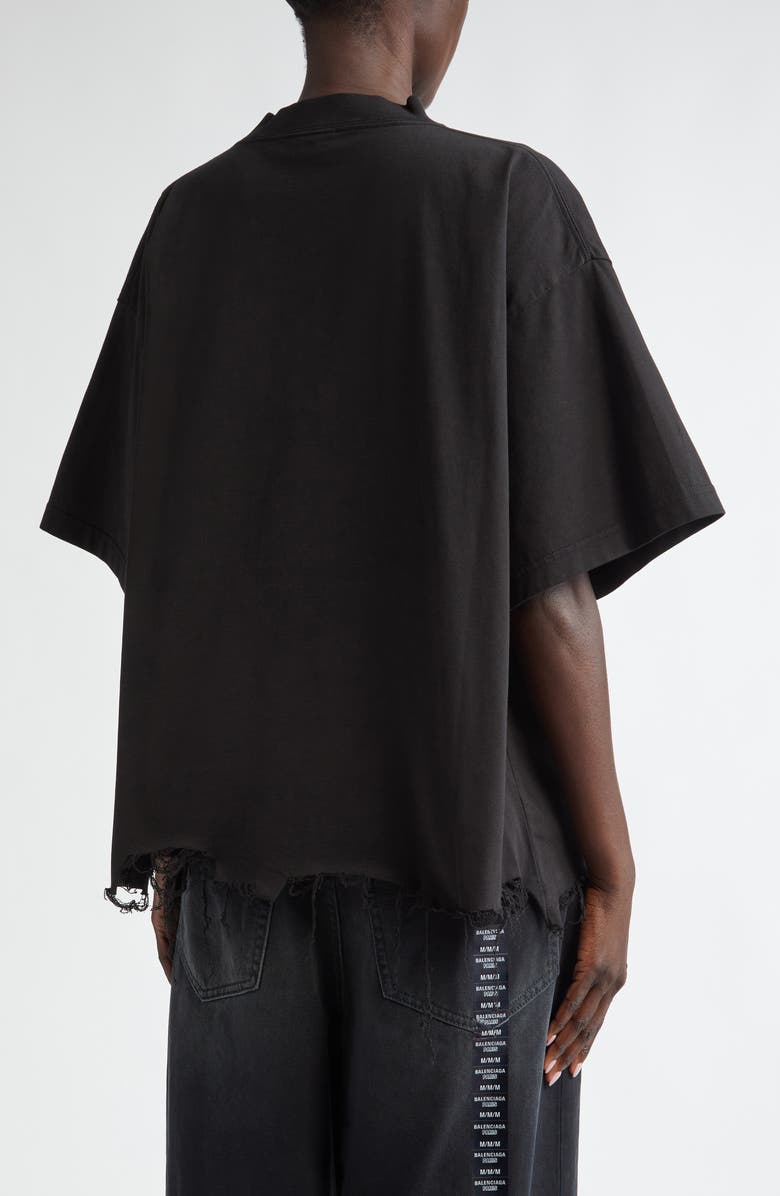 Logo Embroidered Shredded Cotton T-Shirt