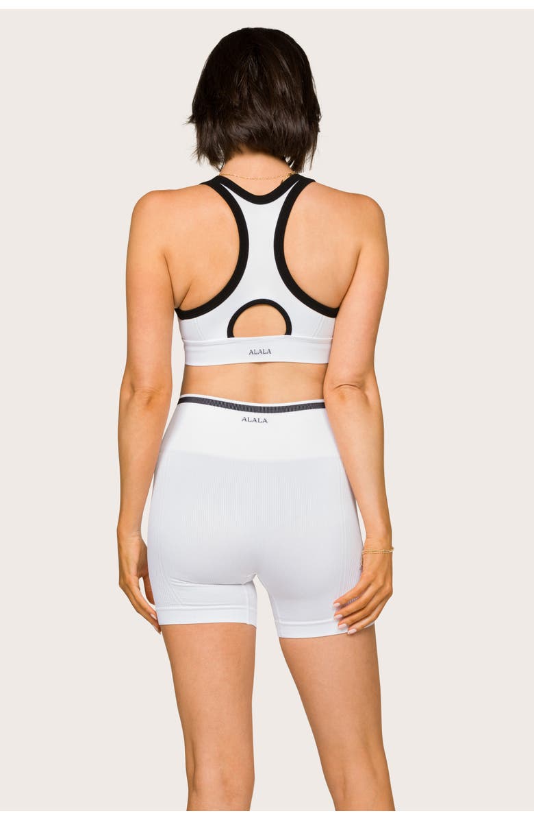 ALALA Barre Zip Bra, Alternate, color, White + Black