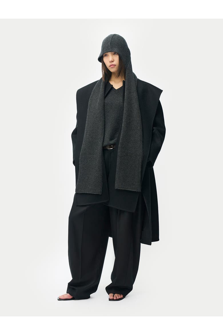 Cashmere Hooded Wrap, Alternate, color, black