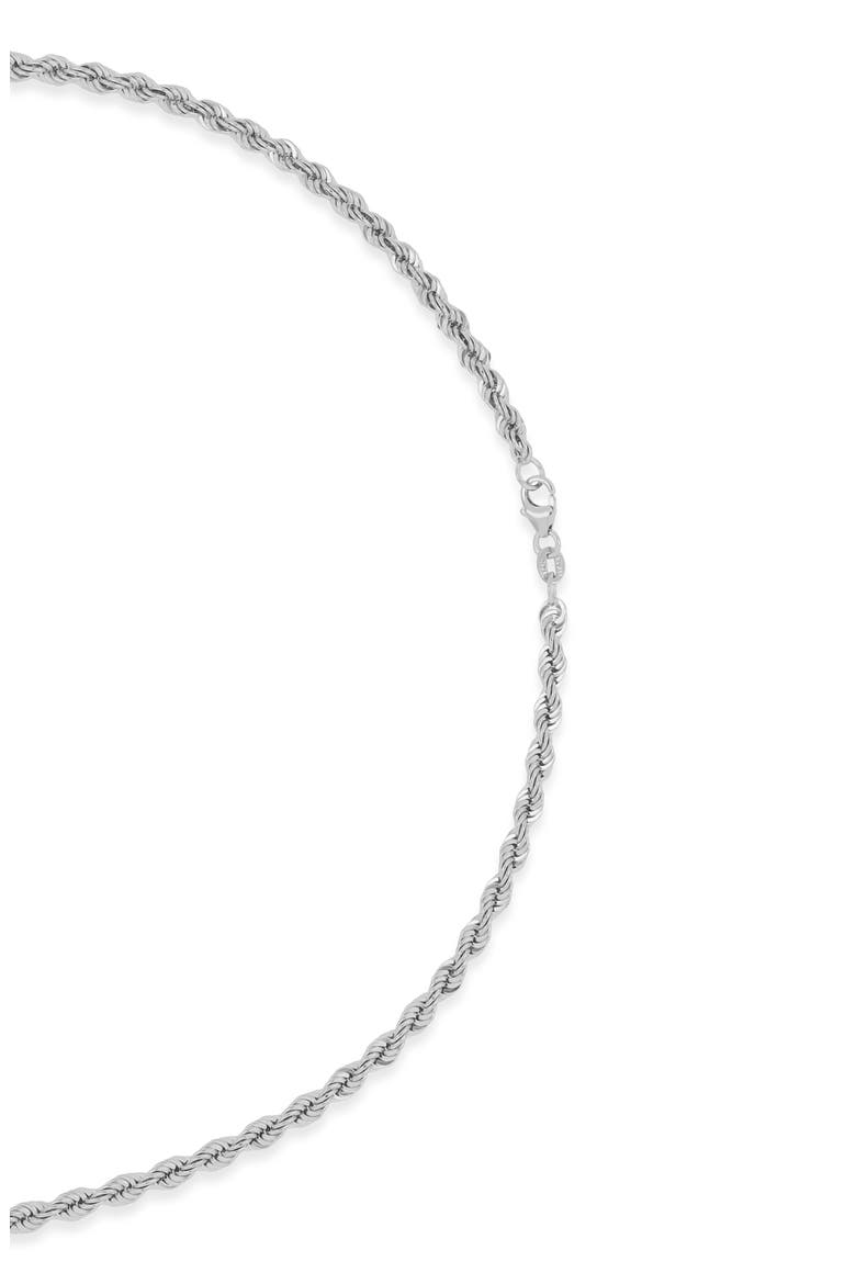 Men's 14K Gold Rope Chain Necklace, 3.7mm (Online Trunk Show), Alternate, color, 14K WHITE GOLD