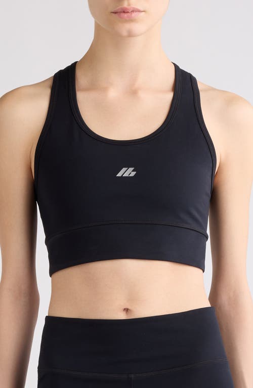 Balenciaga Logo Sports Bra in Black/Reflective at Nordstrom, Size Medium