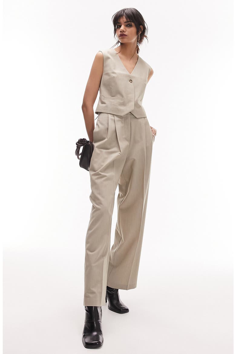 V-Neck Waistcoat, Alternate, color, BEIGE