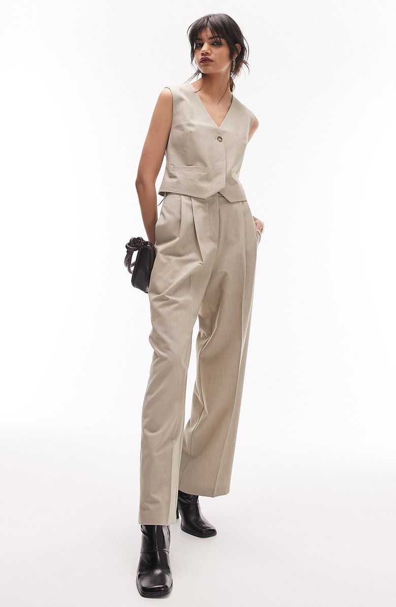 Topshop V-Neck Waistcoat, Alternate, color,