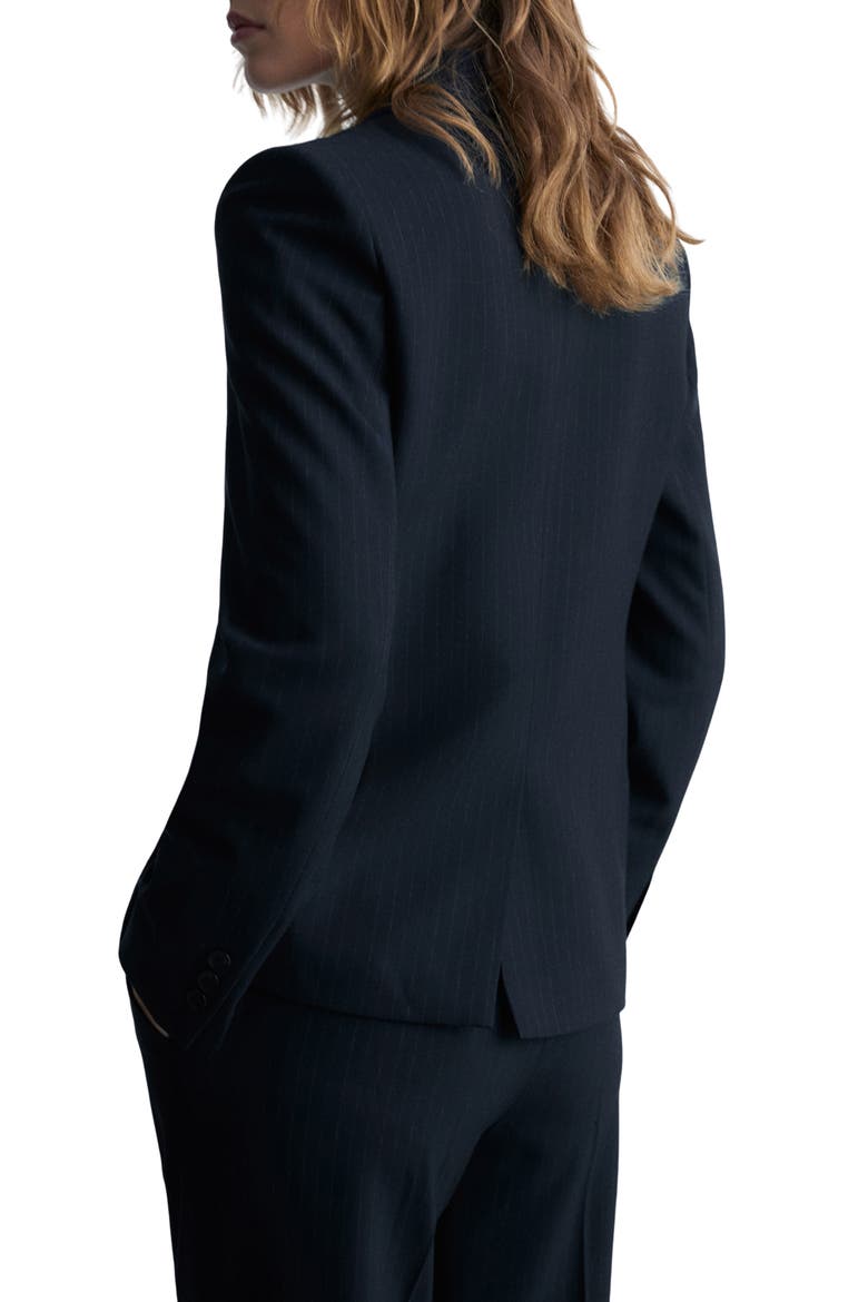 Pinstripe Suit Blazer, Alternate, color, DARK NAVY