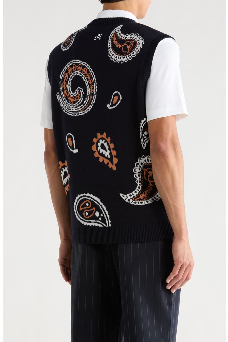 Paisley Sweater Vest, Alternate, color, NAVY