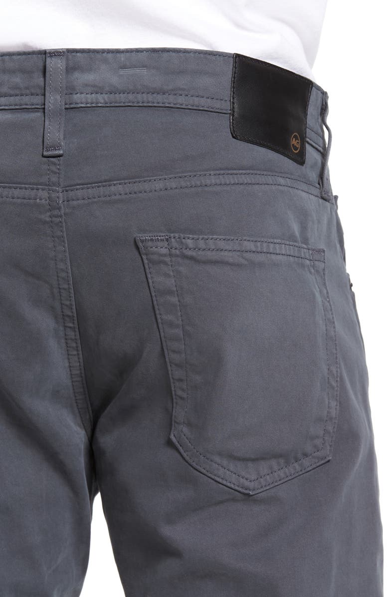 AG Tellis Sueded Stretch Sateen Slim Leg Pants, Alternate, color, Cavern