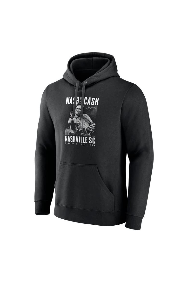 Men's Fanatics Black Nashville SC Johnny Cash Finger Pullover Hoodie, Alternate, color, Black