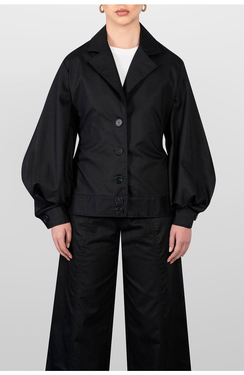 LAURA APARICIO Drill Bomber Jacket, Main, color, Black