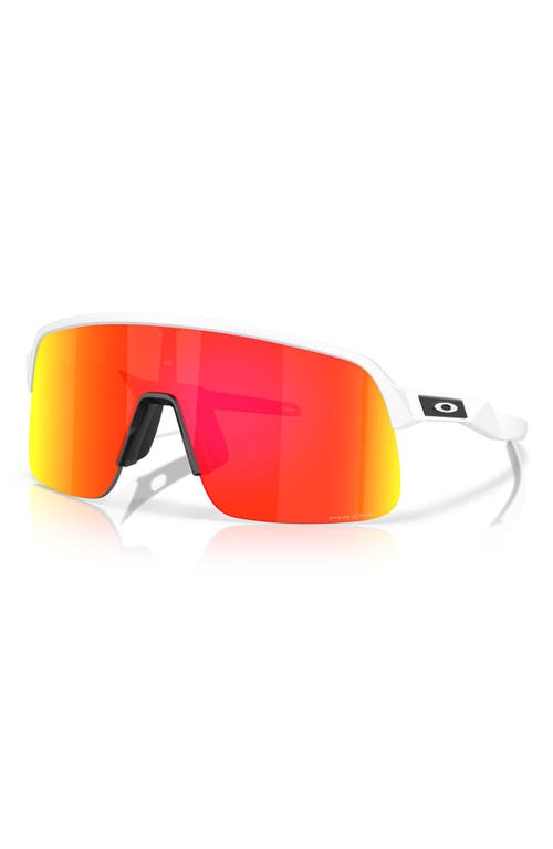 Oakley Prizm™ Everyday 34mm Rectangular Sunglasses In Matte White Prizm Ruby