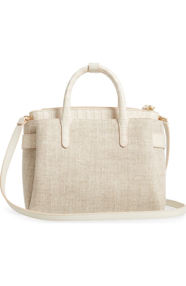 Nancy Gonzalez Medium Cristie Linen & Genuine Crocodile Tote, Alternate, color,