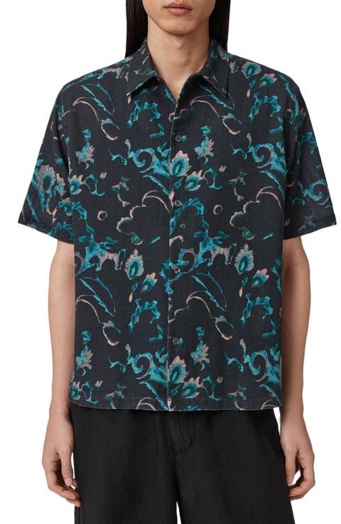 Fortune Linen & Cotton Short Sleeve Button-Up Shirt