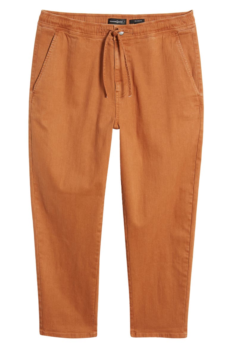 Pull-On Crop Tapered Pants, Alternate, color, RUST ARGAN OIL