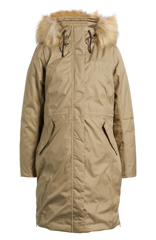 Helly Hansen Vega Waterproof Insulated Parka With Faux Fur Trim In Brown