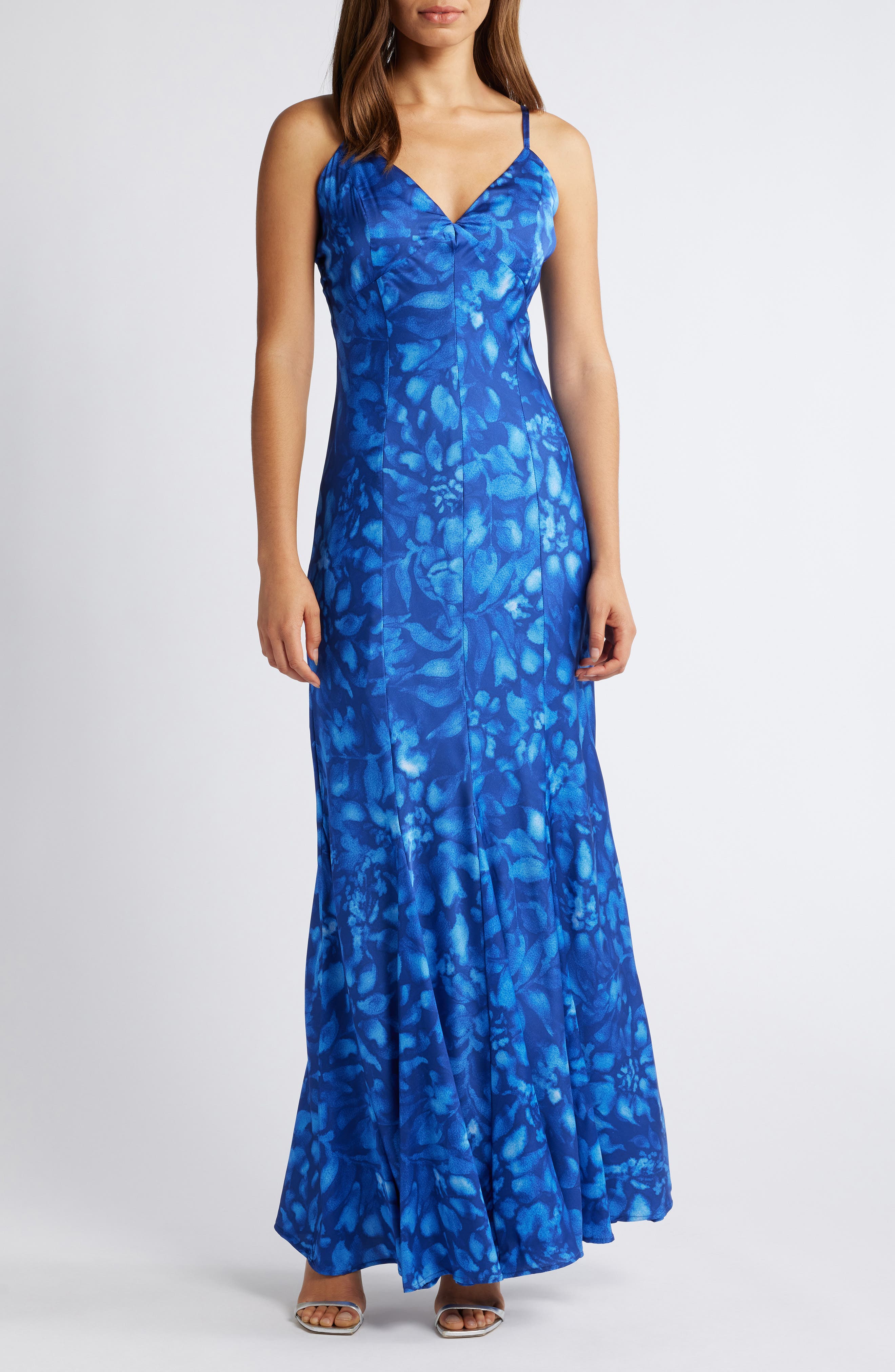 Hutch Floral Satin Cocktail Slipdress