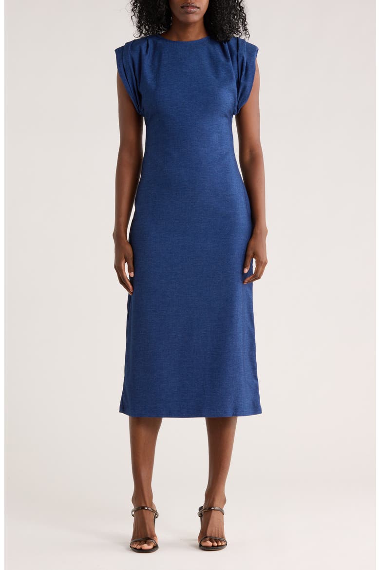 Kyla Cap Sleeve Jersey Dress, Main, color, BLUE