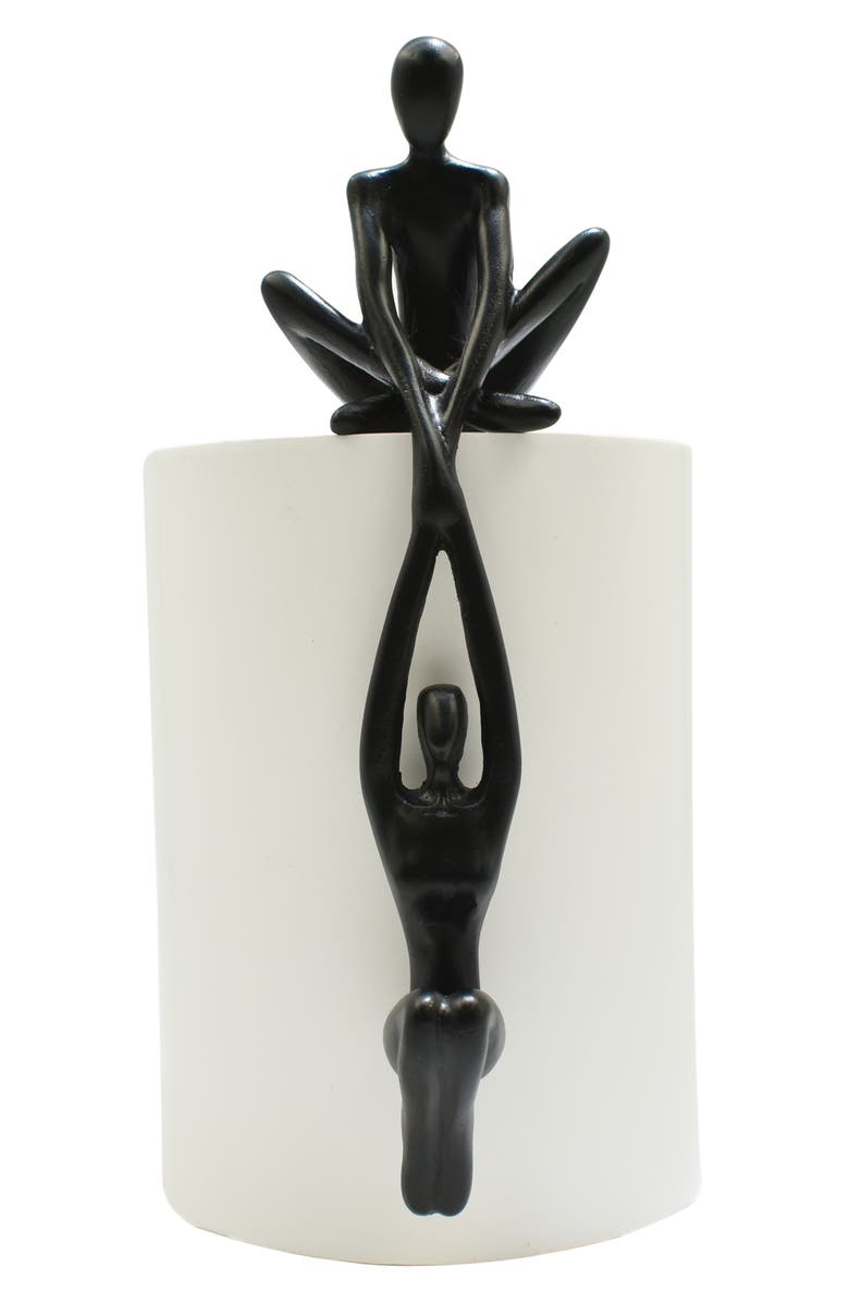 KINETIC Man Lifting Women onto Ledge Sculpture, Main, color, Black