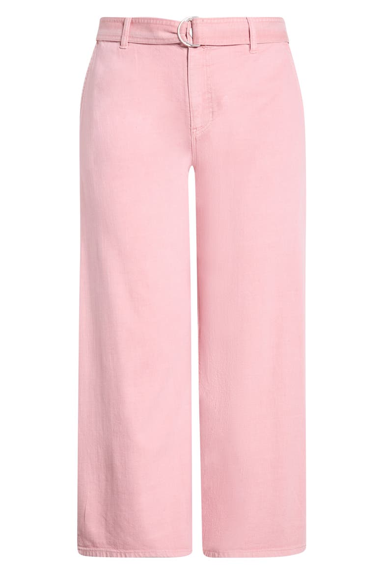 Stride Belted High Waist Ankle Wide Leg Jeans, Alternate, color, MISTY BLUSH