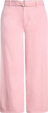 Liverpool Los Angeles Stride Belted High Waist Ankle Wide Leg Jeans