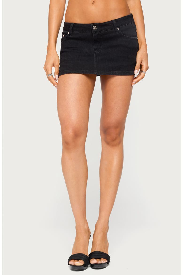 Seffie Low Rise Denim Skirt, Main, color, BLACK-WASHED
