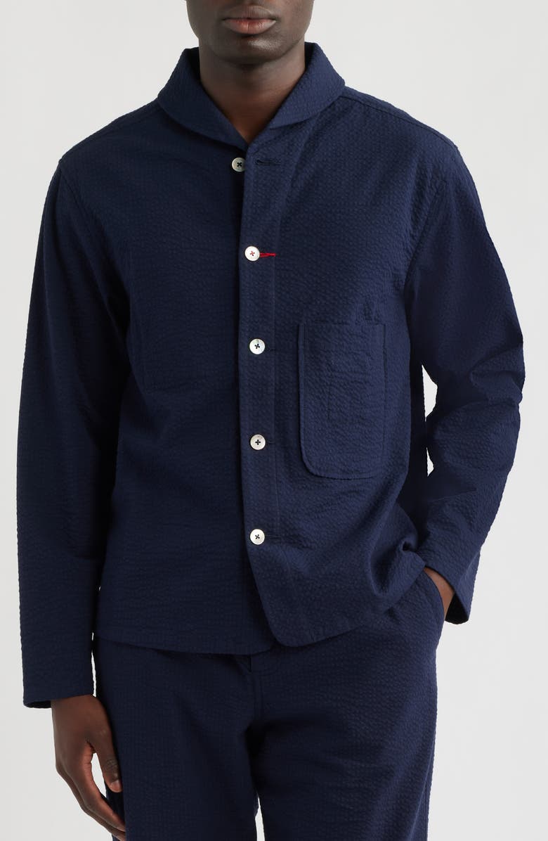 Imperfects Mr. Lynch's Seersucker Shirt Jacket, Main, color, Dark Navy